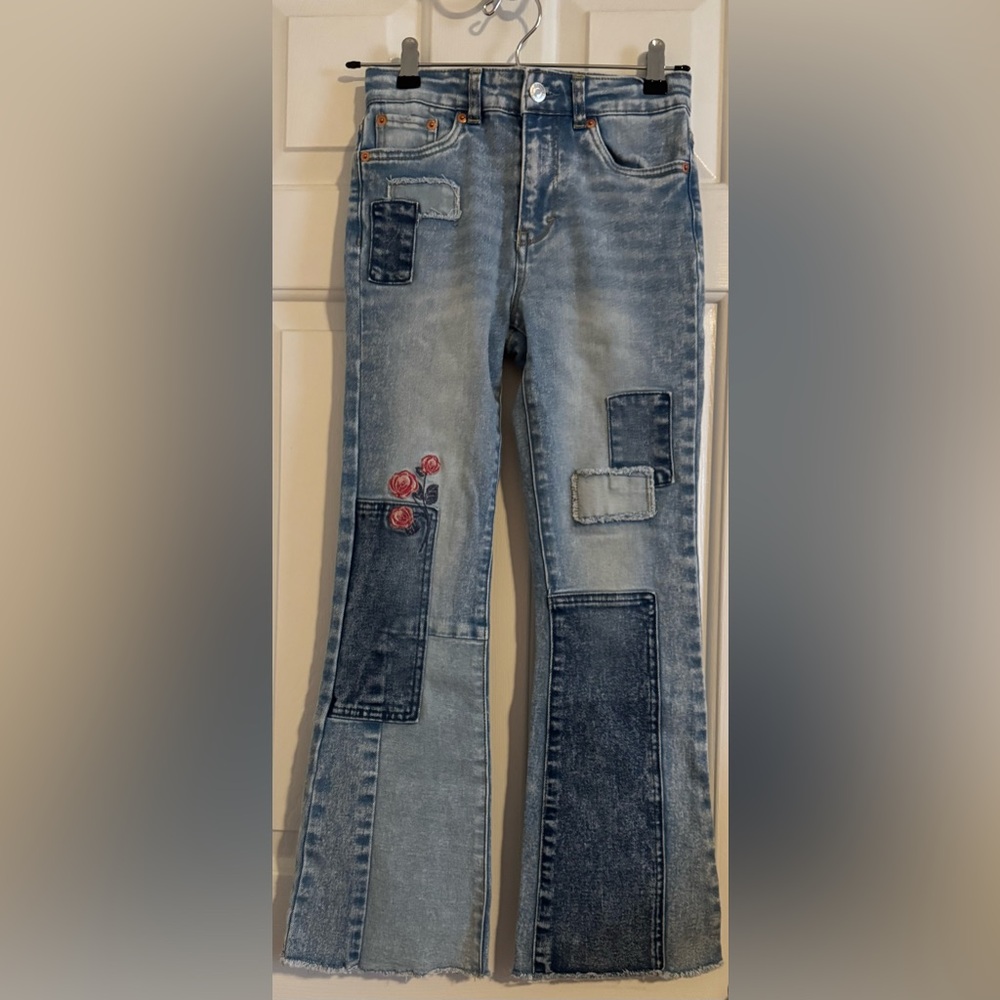 Levi's Kids Blue Patchwork Jeans with Floral Detail